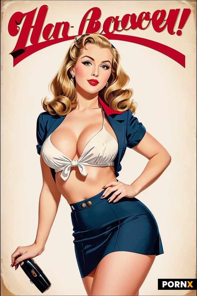 WW2 pin up poster with a blonde female