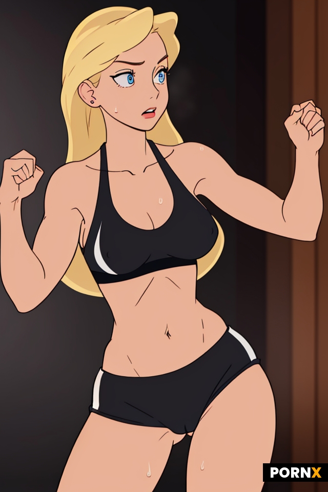 Amazing athletic woman 25-30 years old She stands with dumbbells in her hands in a modern gym